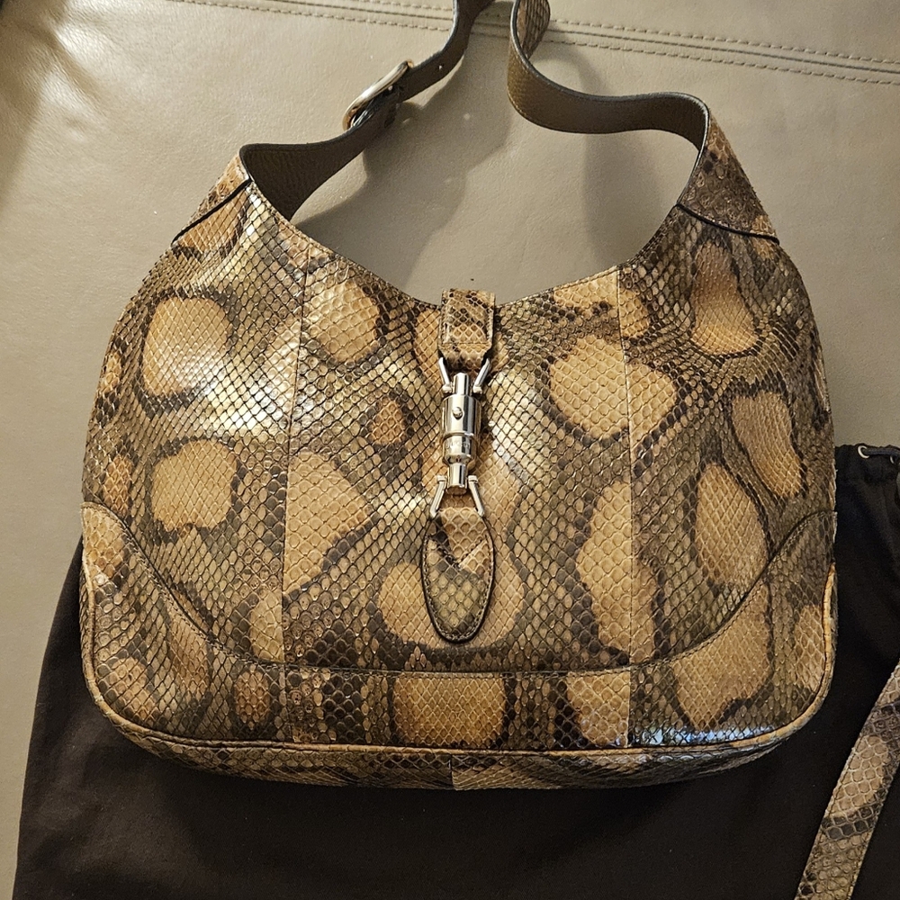 Gucci "Jackie" python shoulder bag